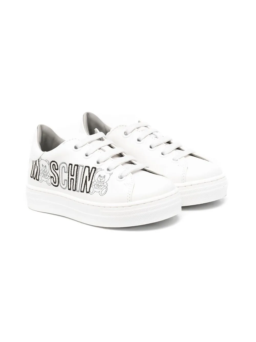 

Moschino Kids tenis bajos - Blanco