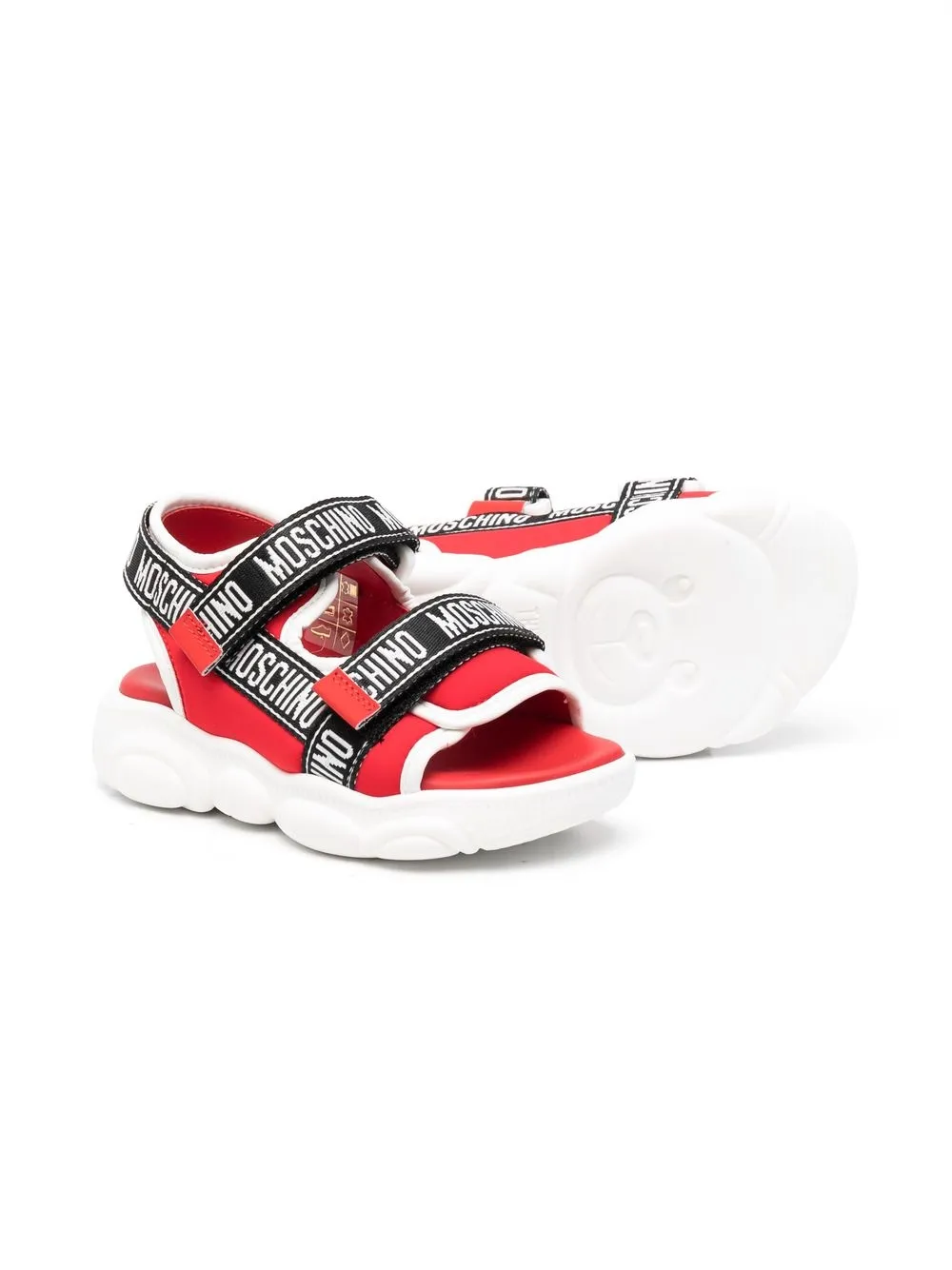 Moschino Kids Sandalen met klittenband - Rood