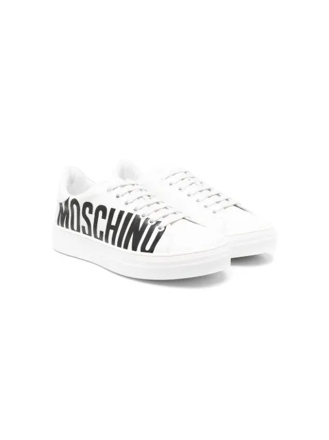 Moschino Kids tenis con logo lateral estampado