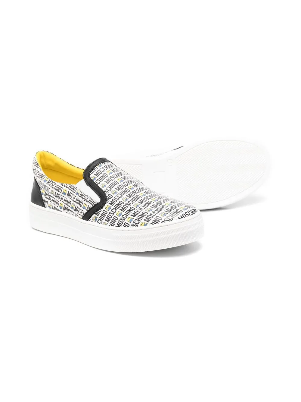 Moschino Kids Sneakers met logoprint - Wit