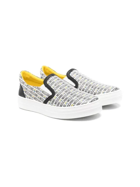 Moschino Kids all-over logo print sneakers