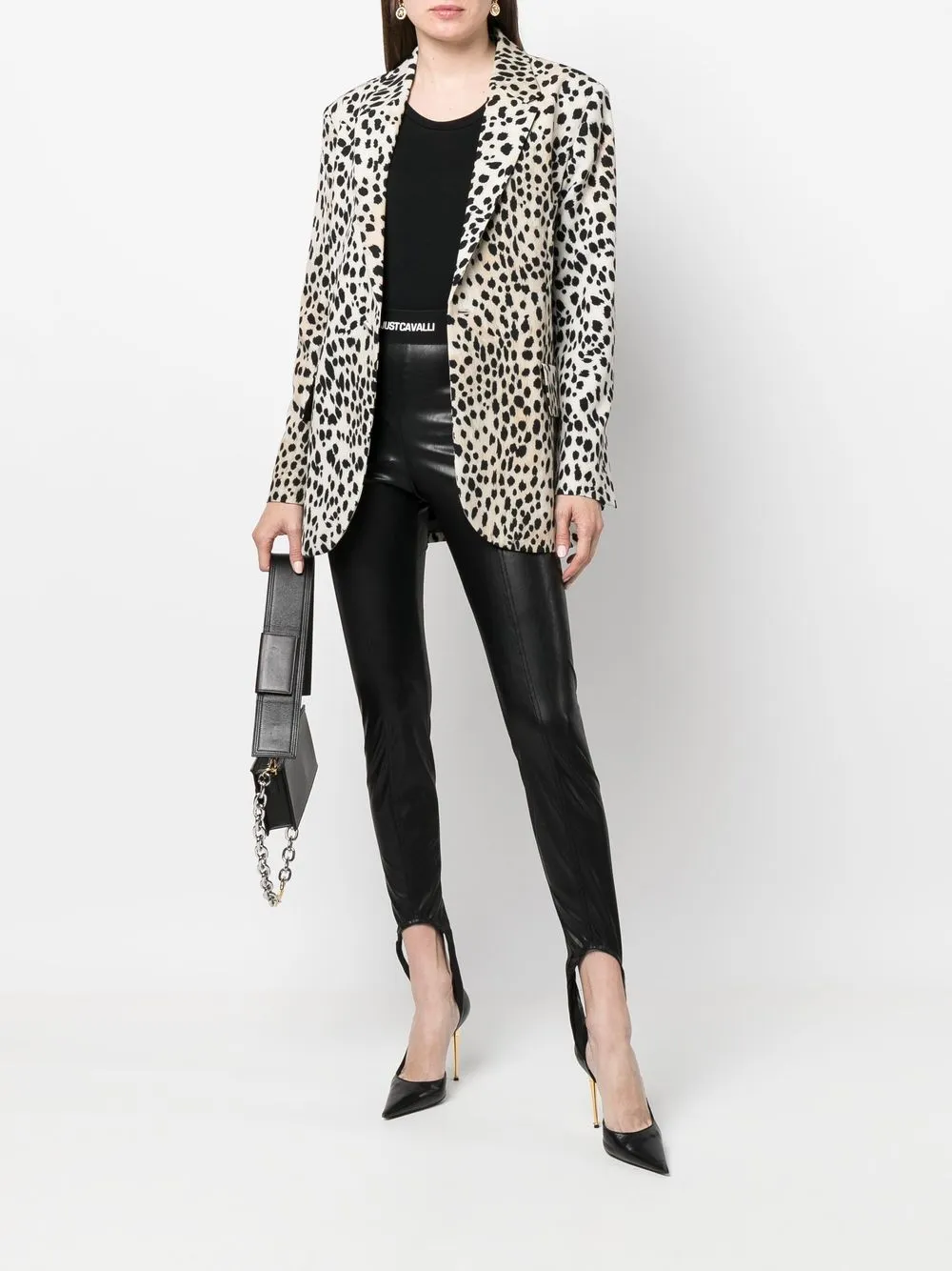 Just Cavalli Legging met logoband - Zwart