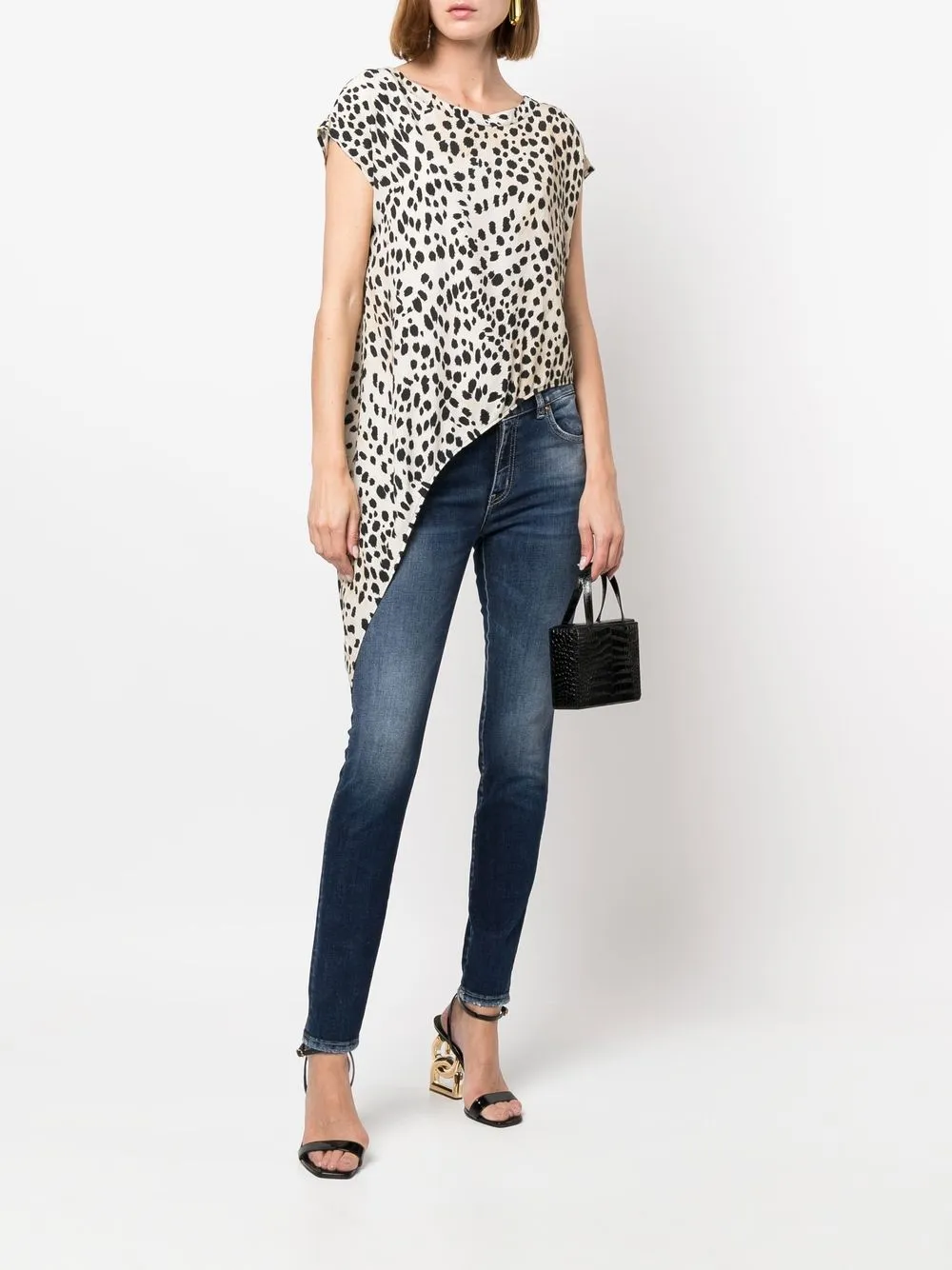 Just Cavalli T-shirt met dierenprint - Beige