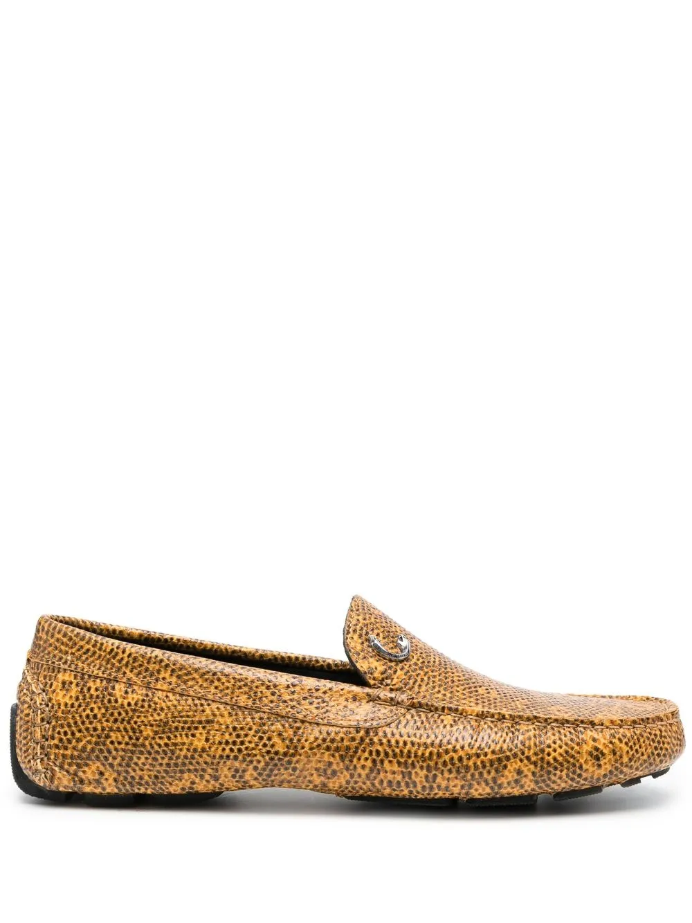 Just Cavalli lizard-effect leather loafers - Yellow