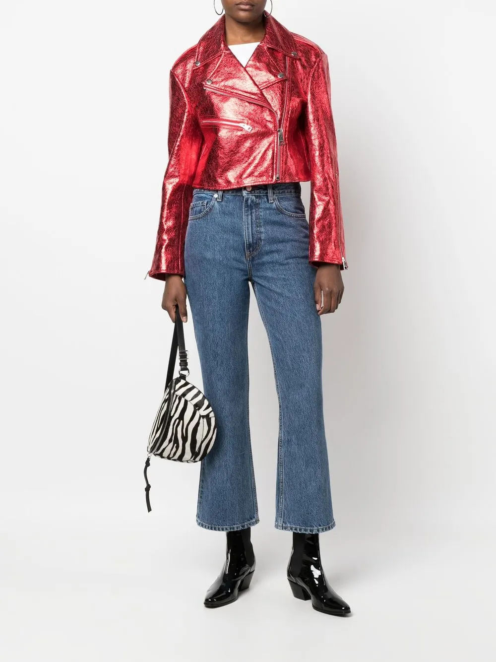 Just Cavalli Metallic bikerjack - Rood