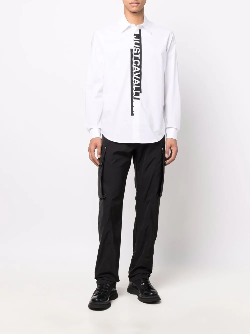 Just Cavalli Overhemd met logoprint - Wit
