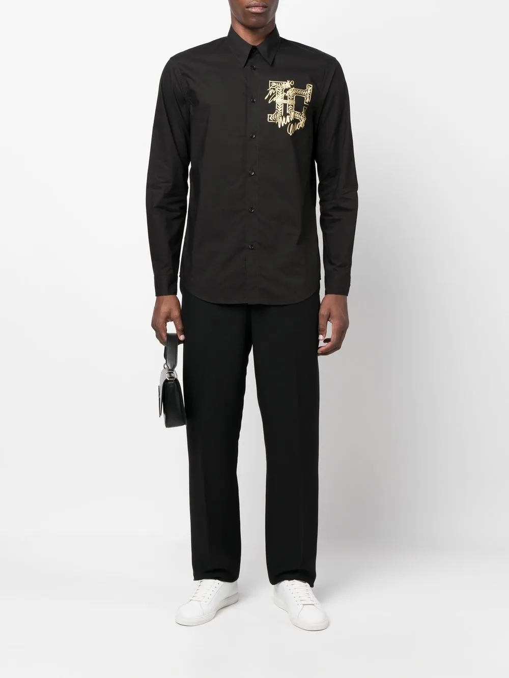 Just Cavalli Overhemd met logoprint - Zwart