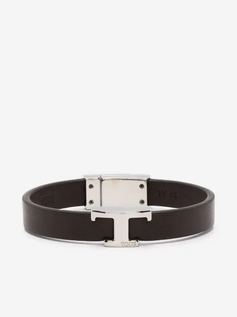 Tod's logo-plaque leather bracelet