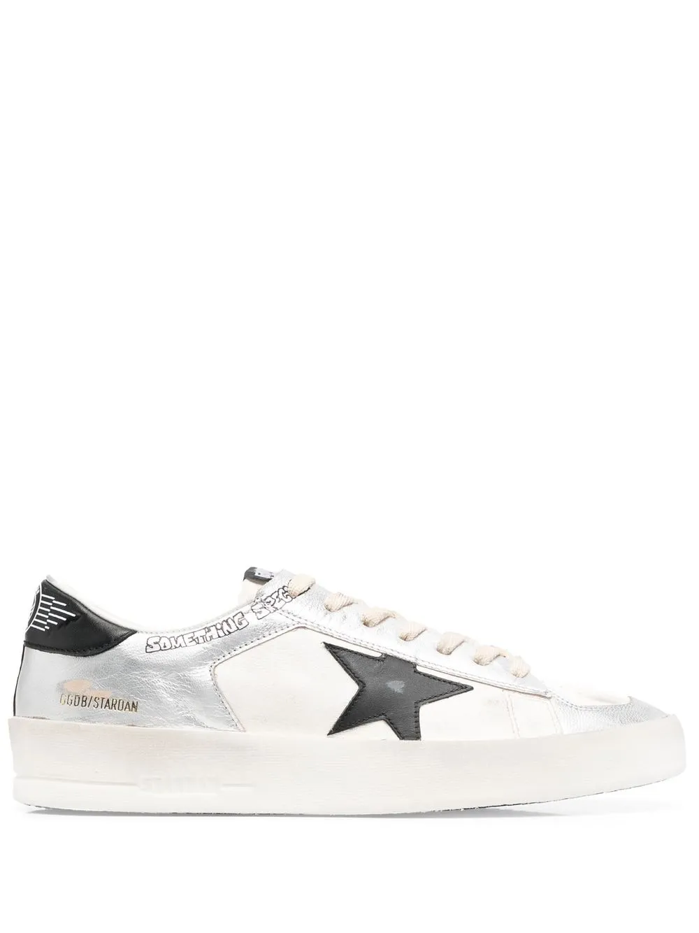 

Golden Goose tenis metalizadas con logo - Blanco