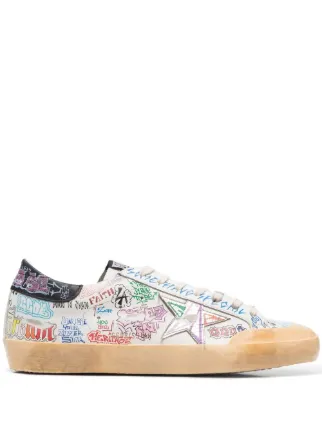 Golden Goose graffiti-print low-top Sneakers - Farfetch