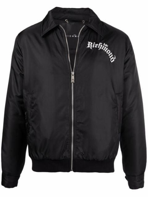 John Richmond embroidered-logo bomber jacket
