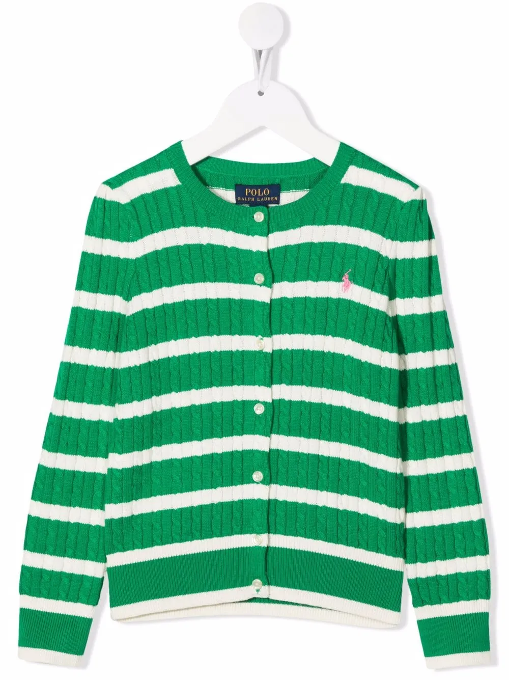 

Ralph Lauren Kids cárdigan con motivo de rayas - Verde