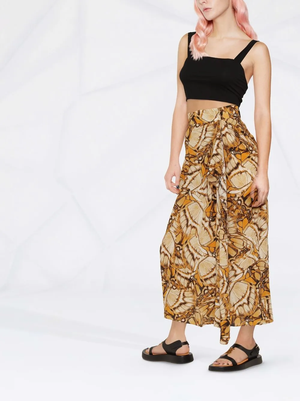 Alberta Ferretti Rok met print Beige