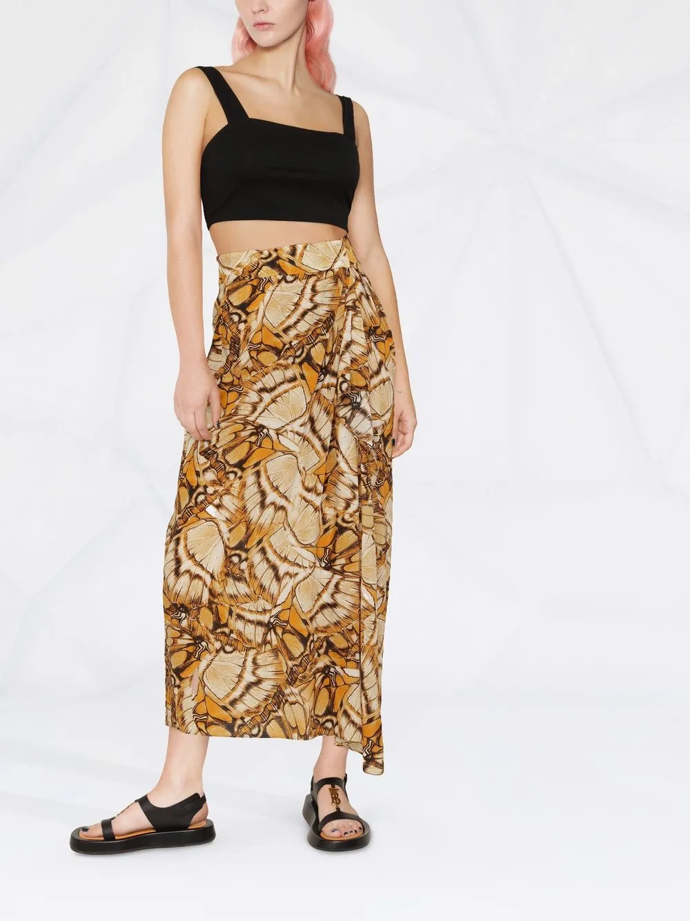Alberta Ferretti Rok met print Beige