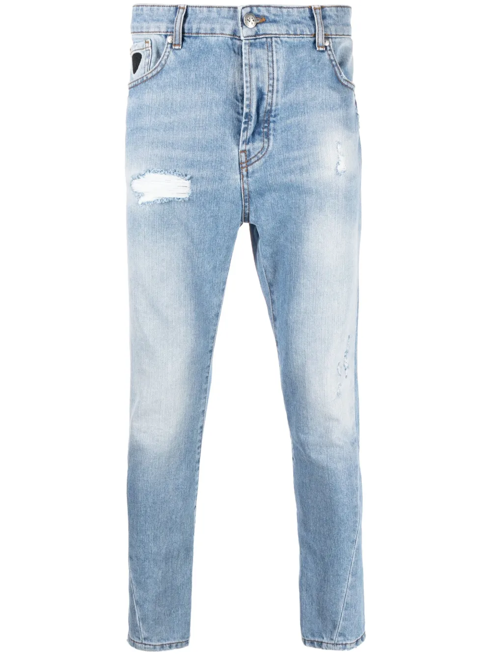 

John Richmond jeans slim con efecto envejecido - Azul