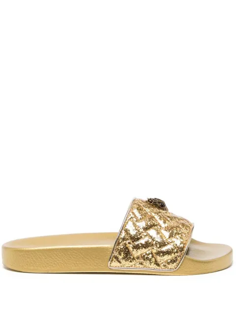 Kurt Geiger London metallic-effect open-toe slides