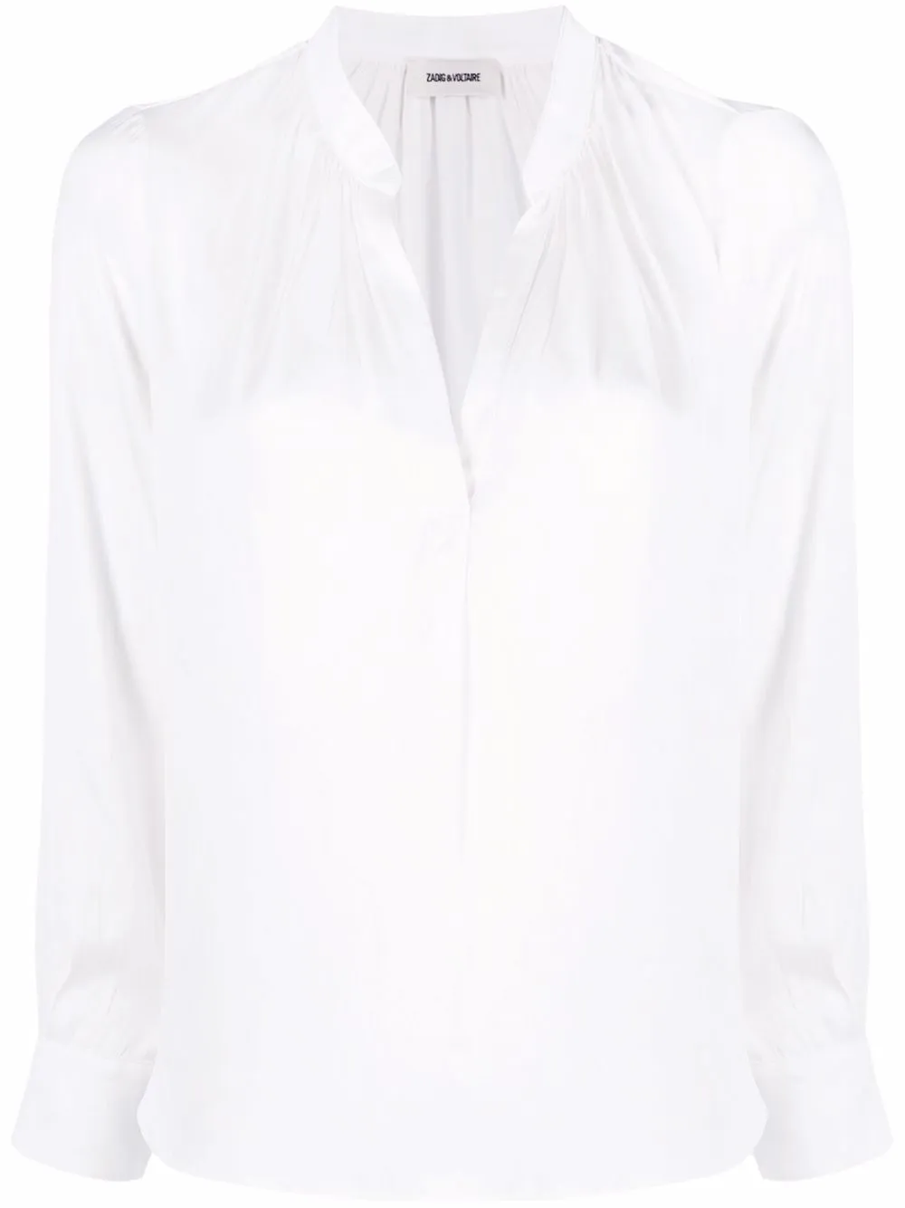 

Zadig&Voltaire blusa con acabado en satén y cuelo V - Blanco