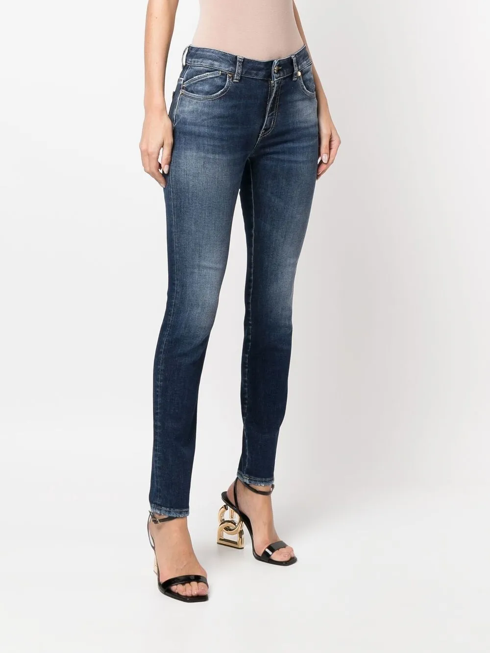  Just Cavalli Halbhohe Skinny Jeans   Blau 