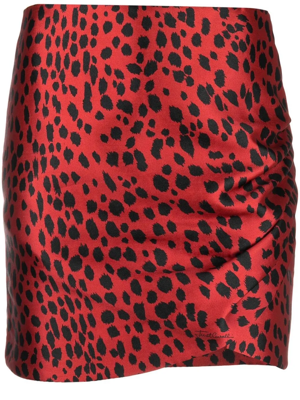 

Just Cavalli falda midi con estampado de leopardo - Rojo