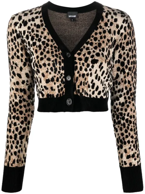 Just Cavalli leopard-print v-neck cardigan