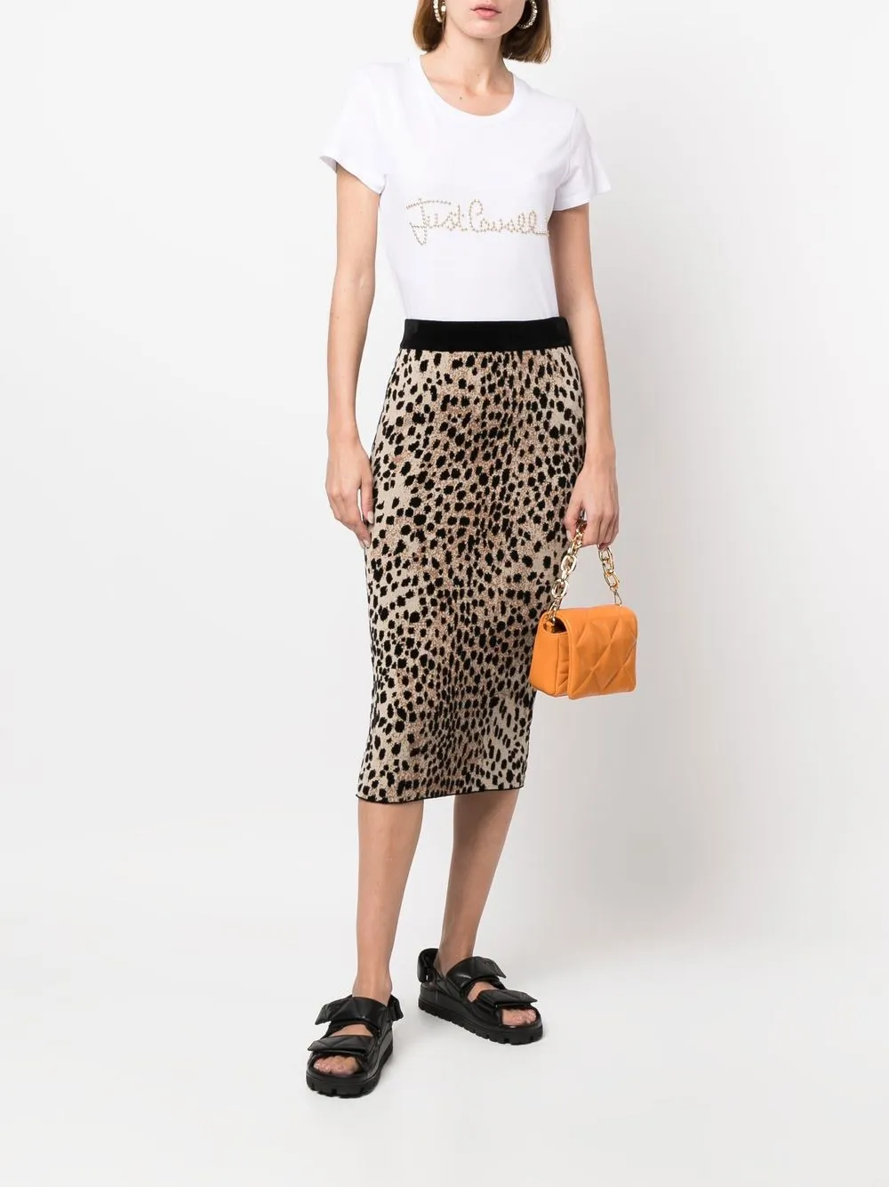 Just Cavalli T-shirt verfraaid met studs - Wit