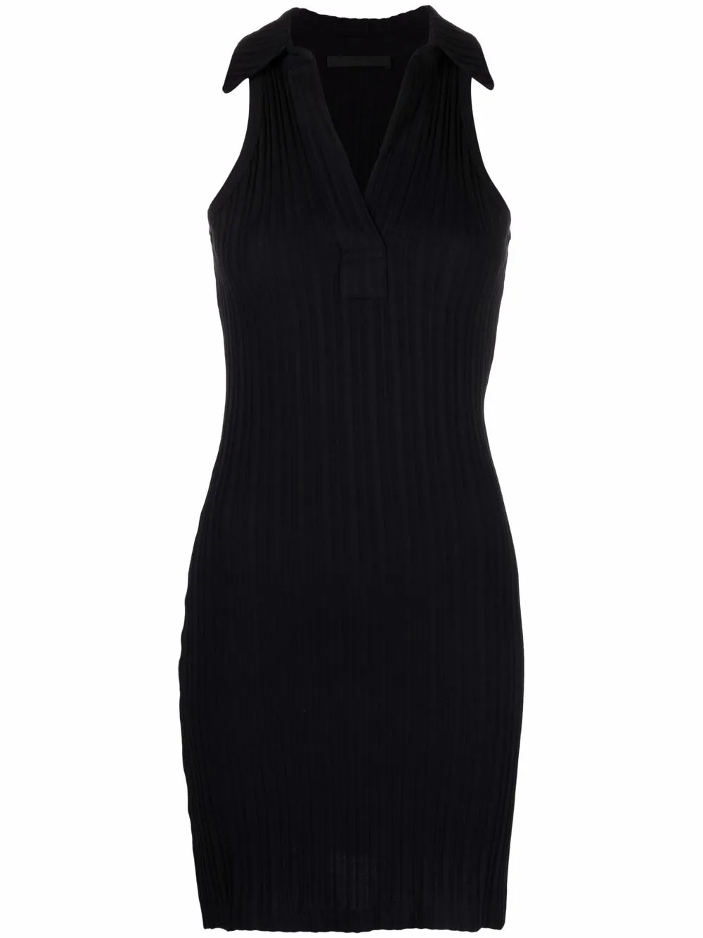 

Helmut Lang vestido corto de canalé sin mangas - Negro