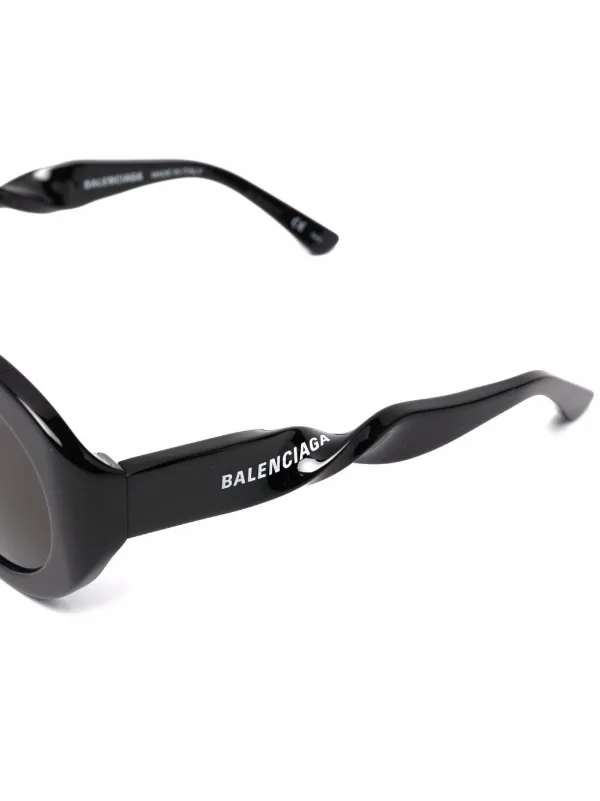 Balenciaga Round Sunglasses Black  Grey  END TW