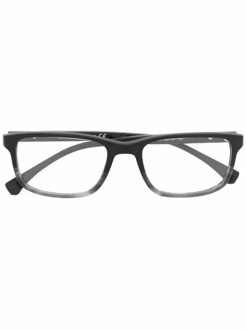Emporio Armani matte rectangle-frame glasses 