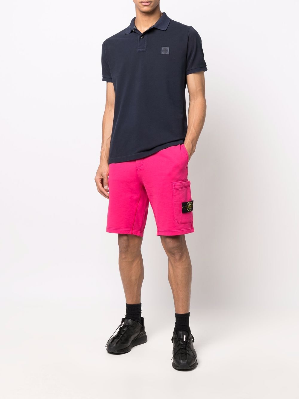 Stone Island Trainingsshorts met logopatch - Roze