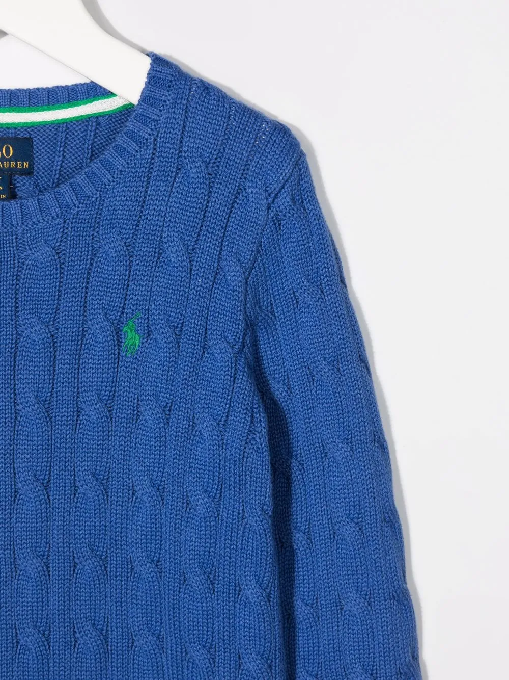  Polo Ralph Lauren Kids Pullover Mit Zopfmuster   Blau 