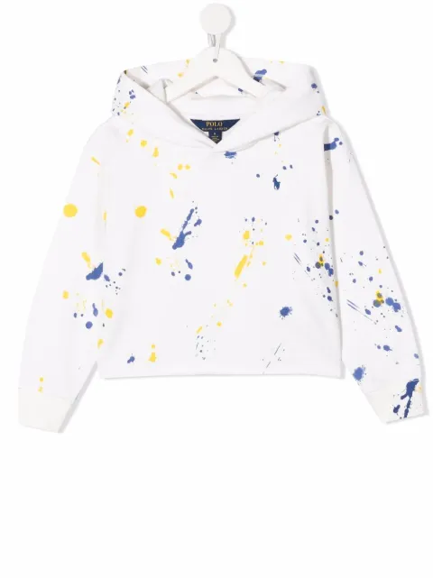 Ralph Lauren Kids هودي بطبعة رذاذ الطلاء