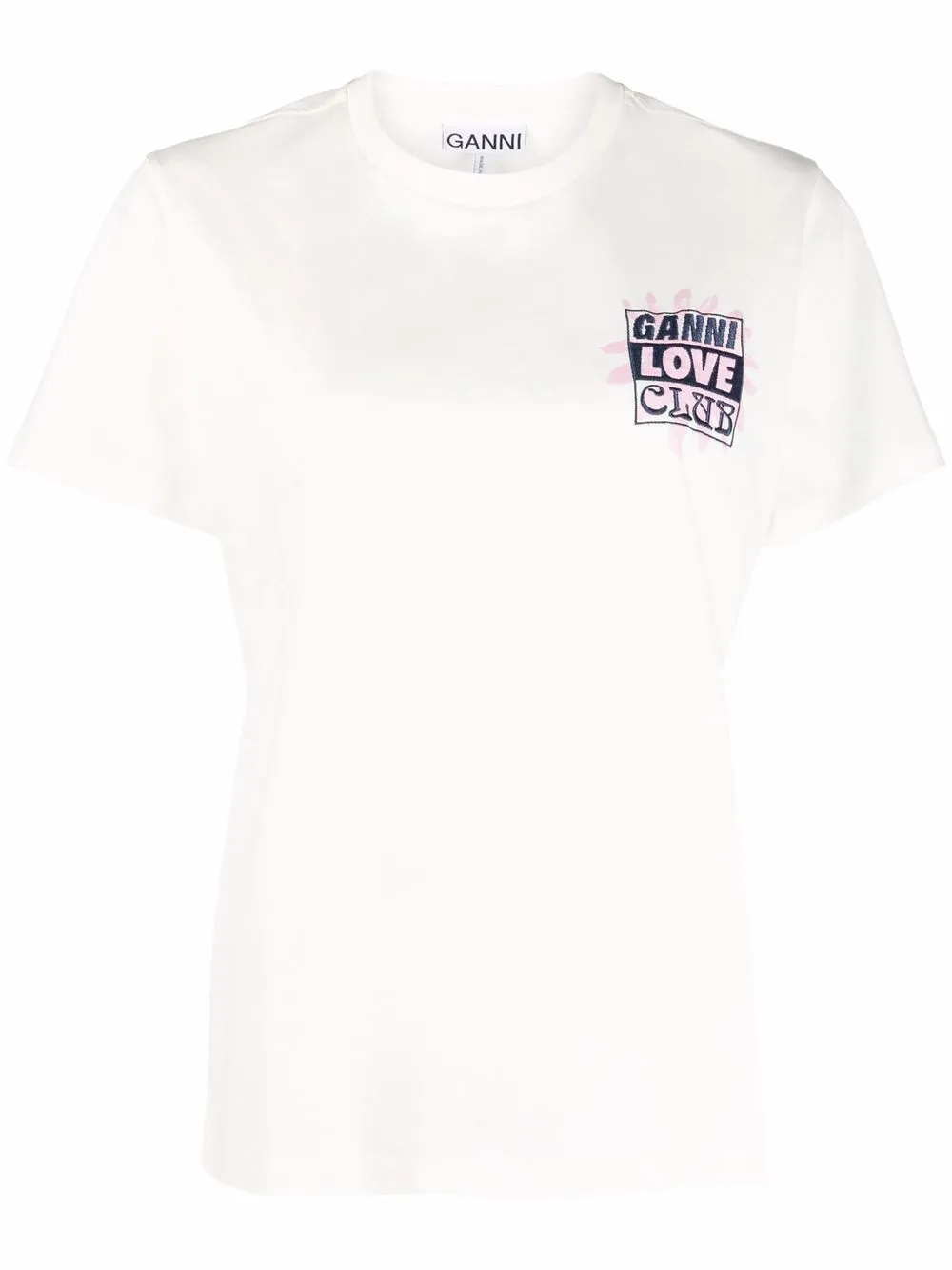 

GANNI logo-print short-sleeved T-shirt - White