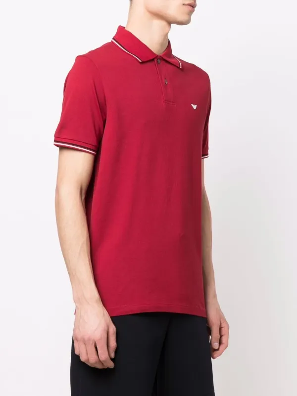 Emporio Armani Logo Embroidered Polo Shirt Farfetch