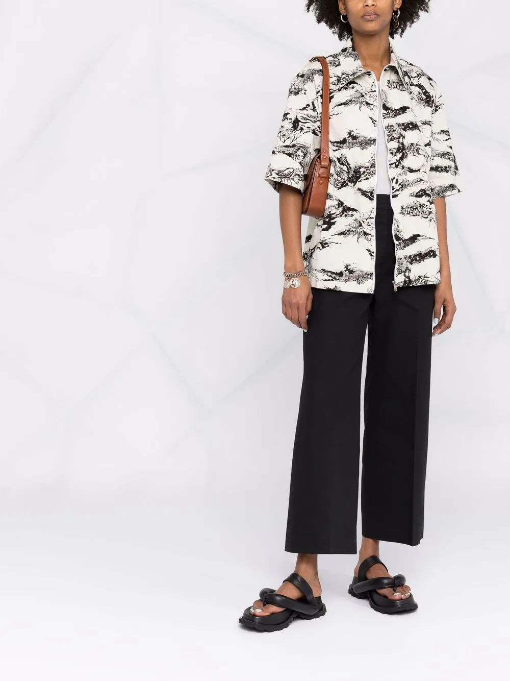 фото Jil sander укороченные брюки широкого кроя