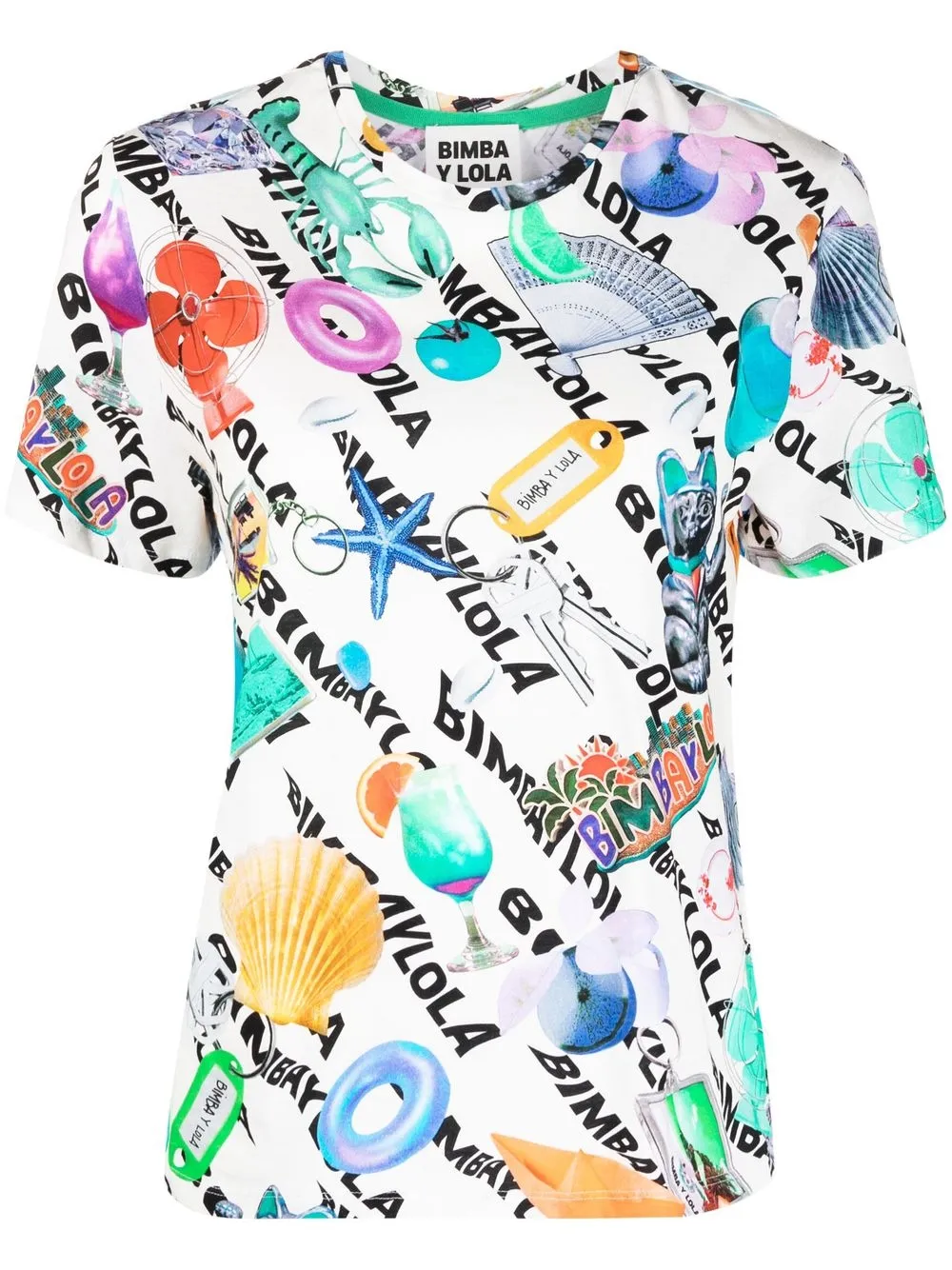 

Bimba y Lola Playera Souvenir con estampado Logo-Wave - Azul