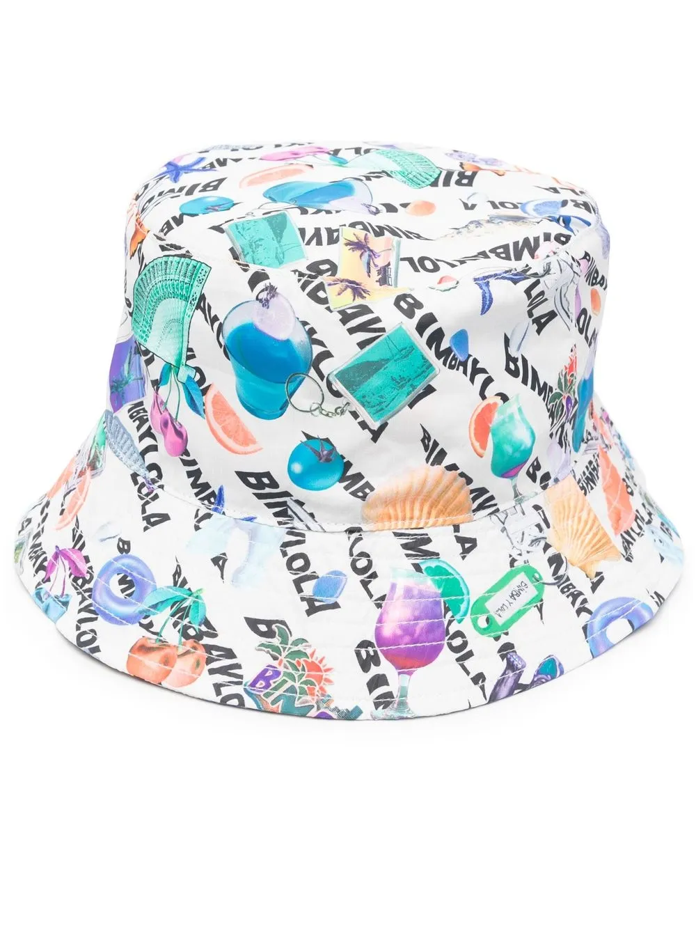 

Bimba y Lola gorro de pescador con estampado gráfico - Blanco