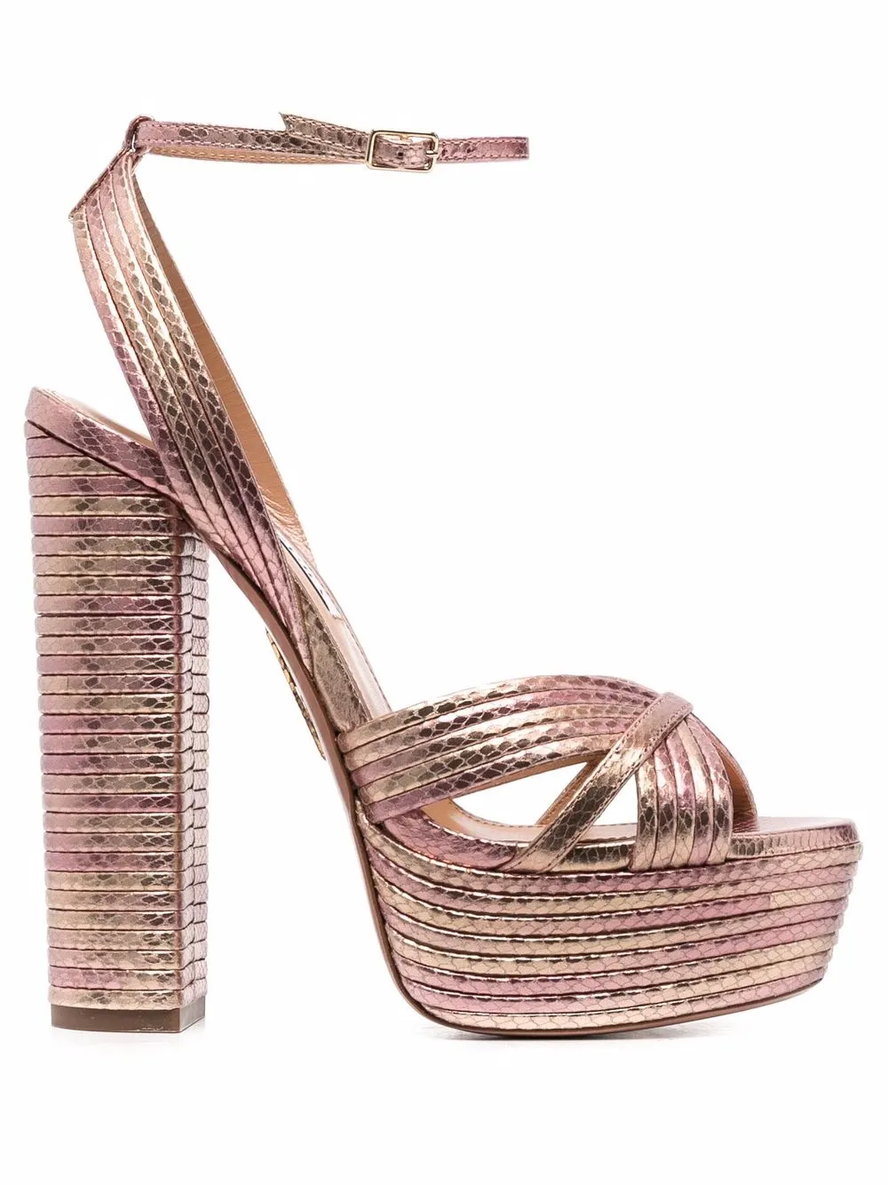 aquazzura gold platform sandals