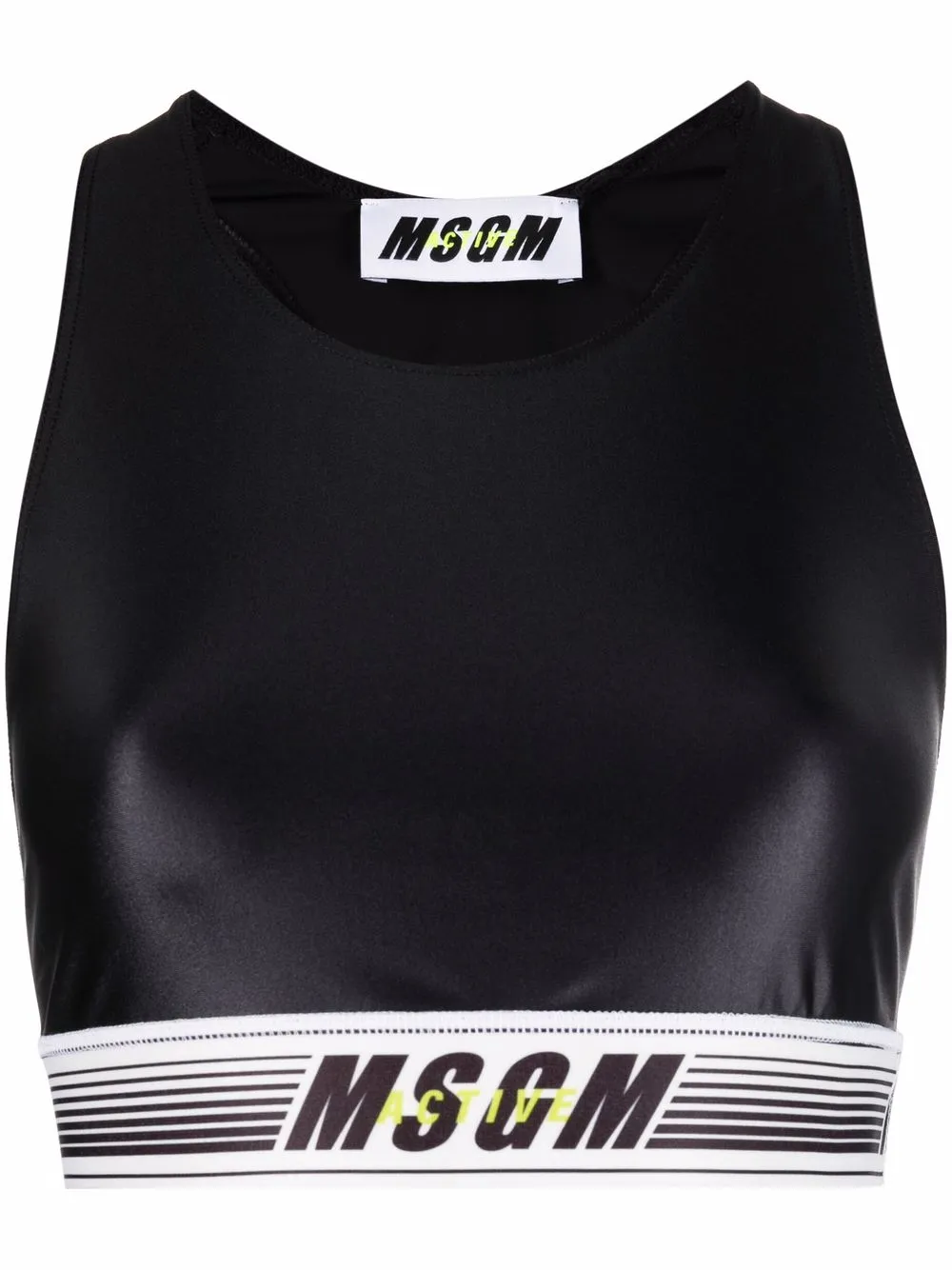 MSGM bra deportivo con franja del logo - Negro