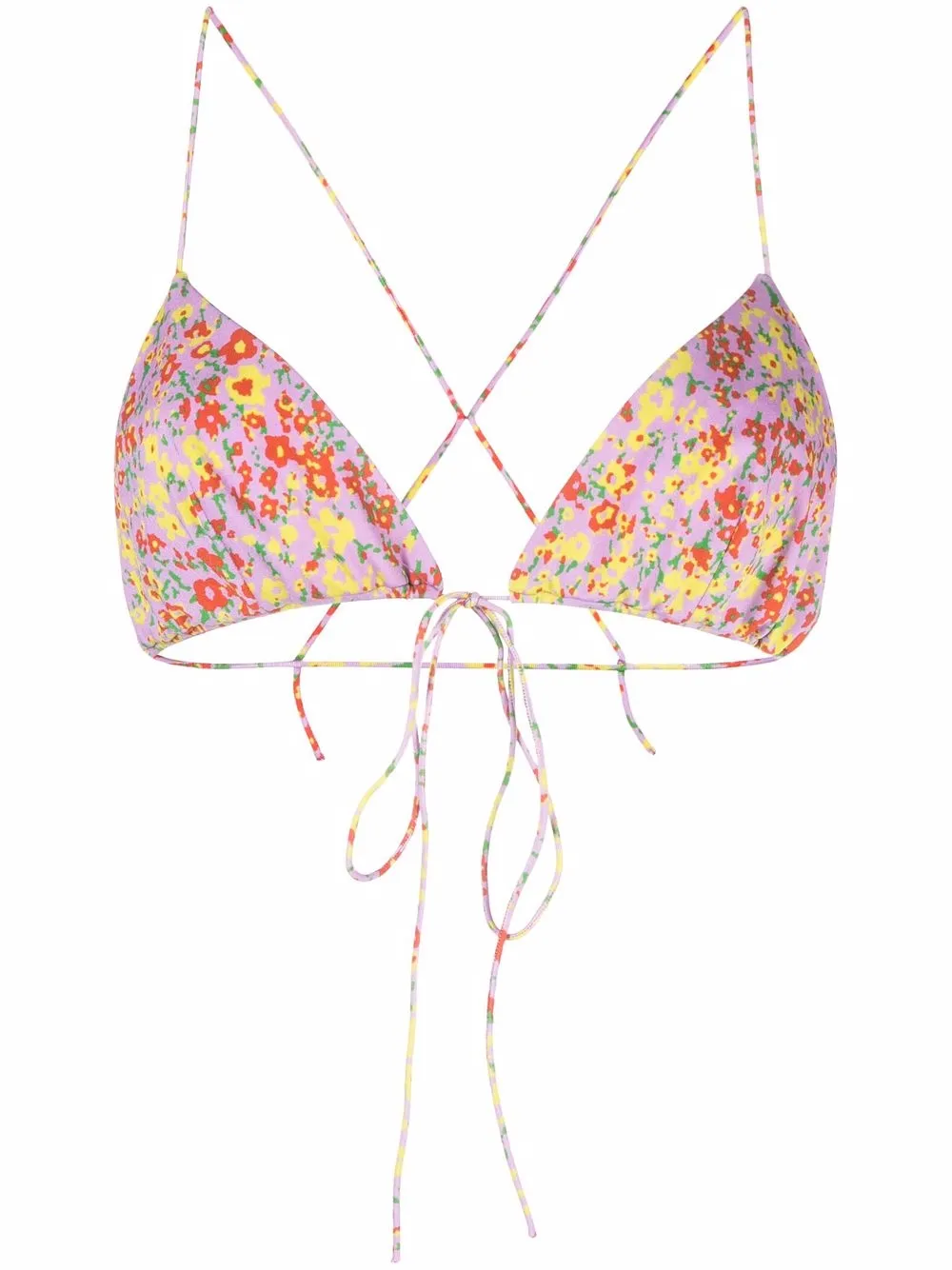 

Philosophy Di Lorenzo Serafini floral-print triangle bikini top - Pink