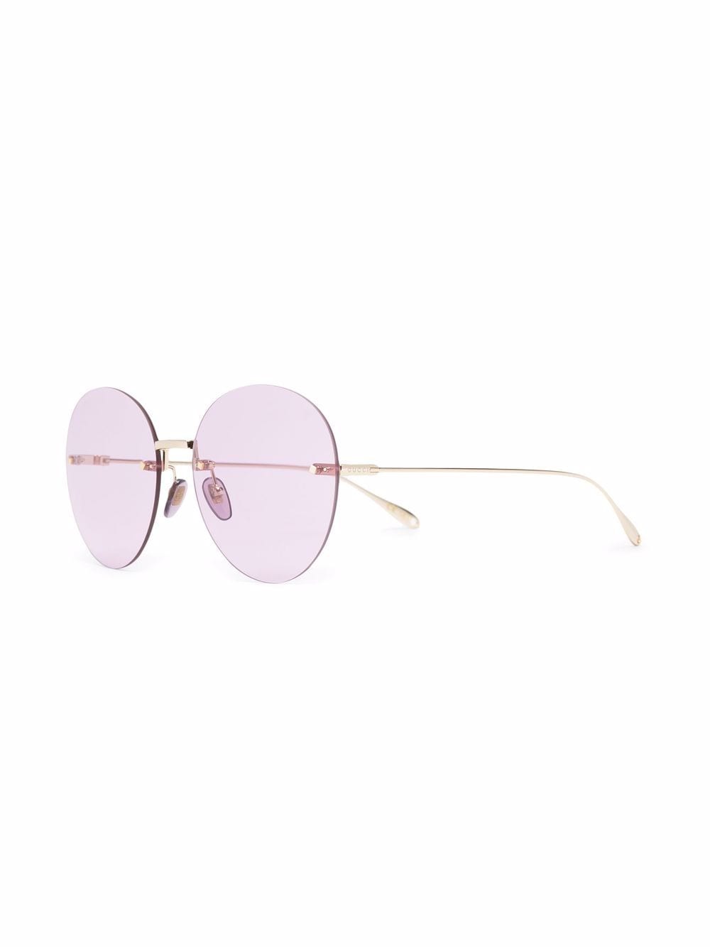 Gucci Eyewear Zonnebril met rond montuur - Goud