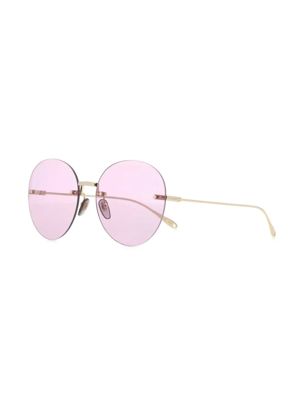 Gucci Eyewear Zonnebril met rond montuur - Goud