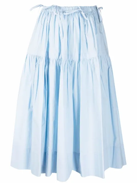 ACT Nº1 drawstring tiered midi skirt