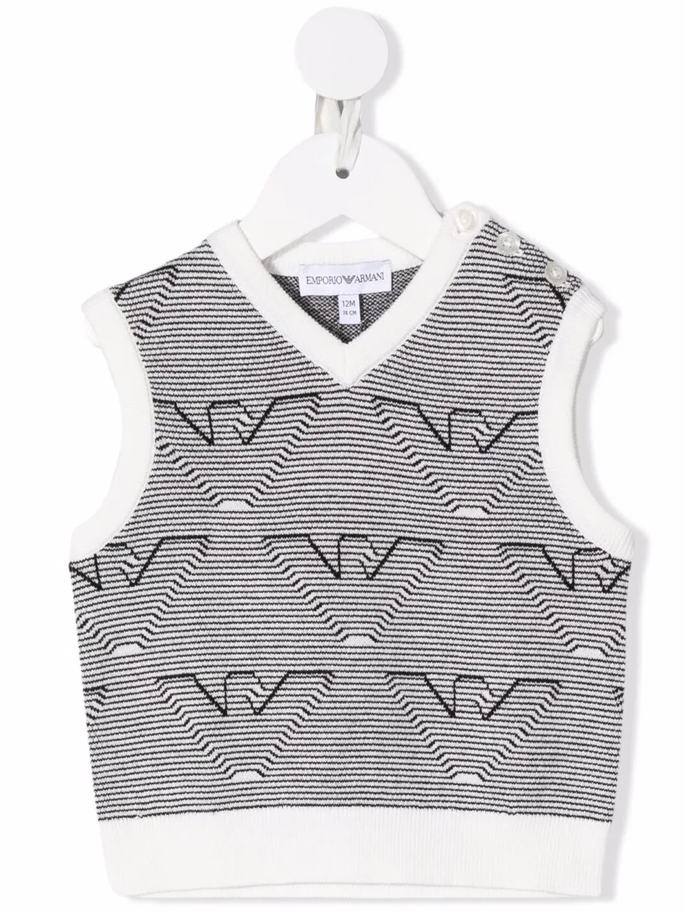 

Emporio Armani Kids chaleco tejido en intarsia - Blanco