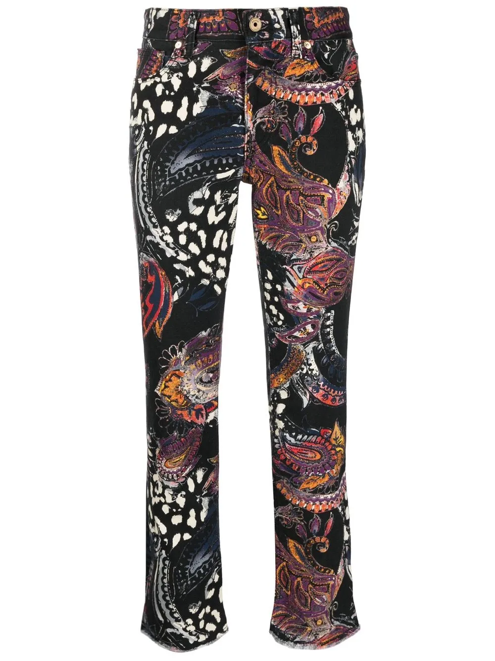 

Just Cavalli paisley-print straight-leg jeans - Black