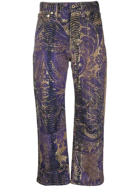 Just Cavalli graphic-print cropped jeans
