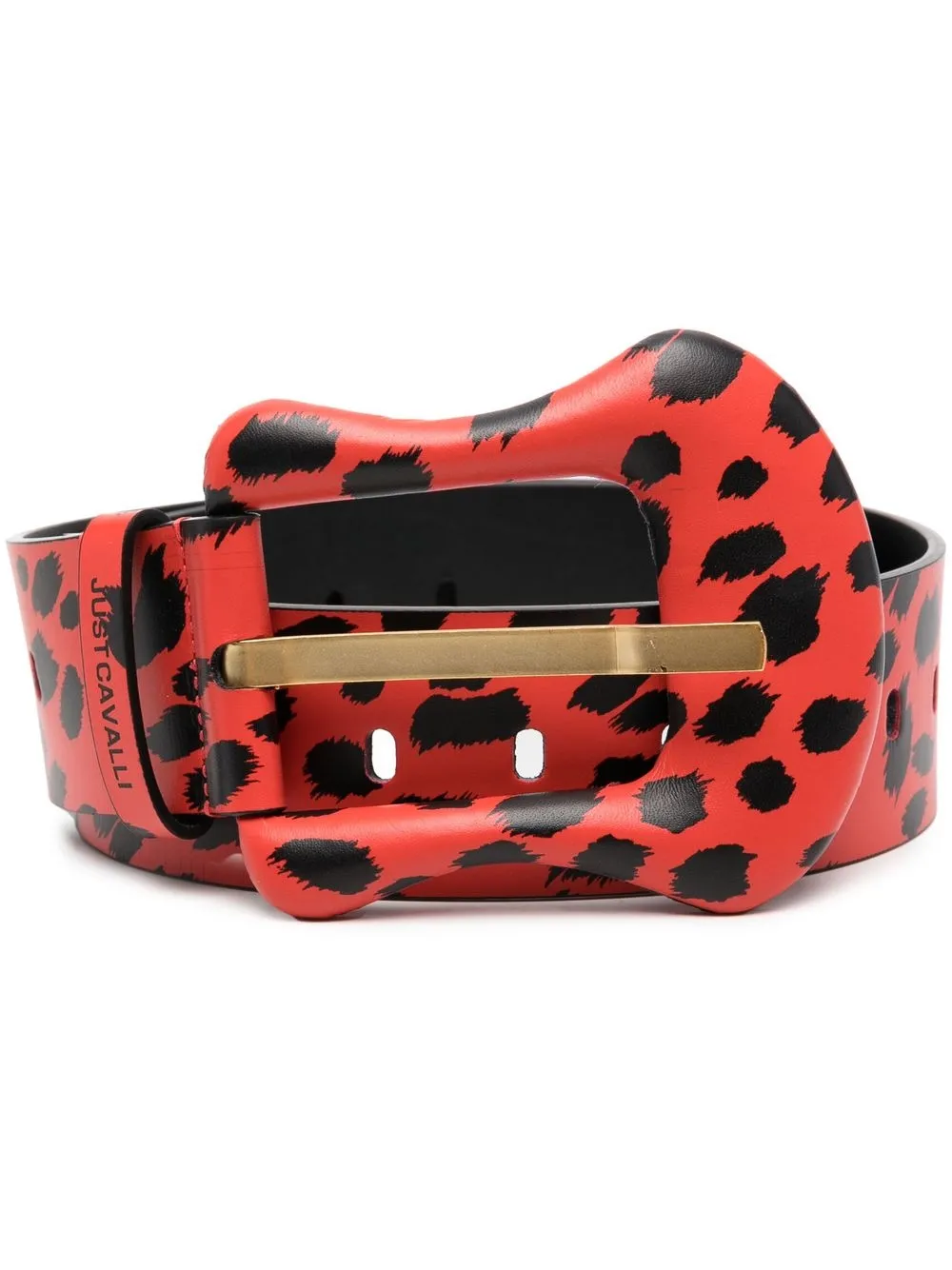 

Just Cavalli animal-print leather belt - Red