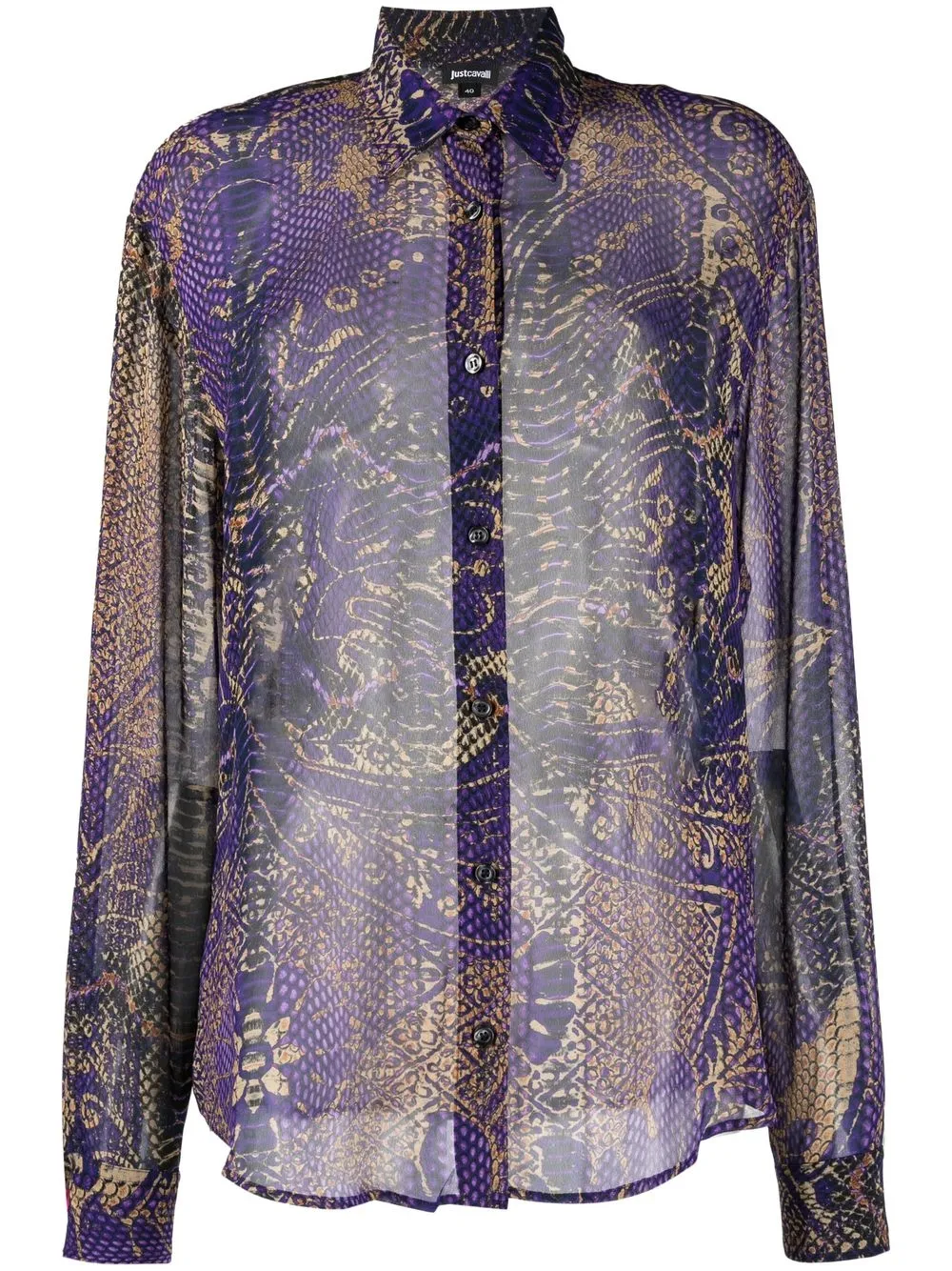 snakeskin-print long-sleeve shirt