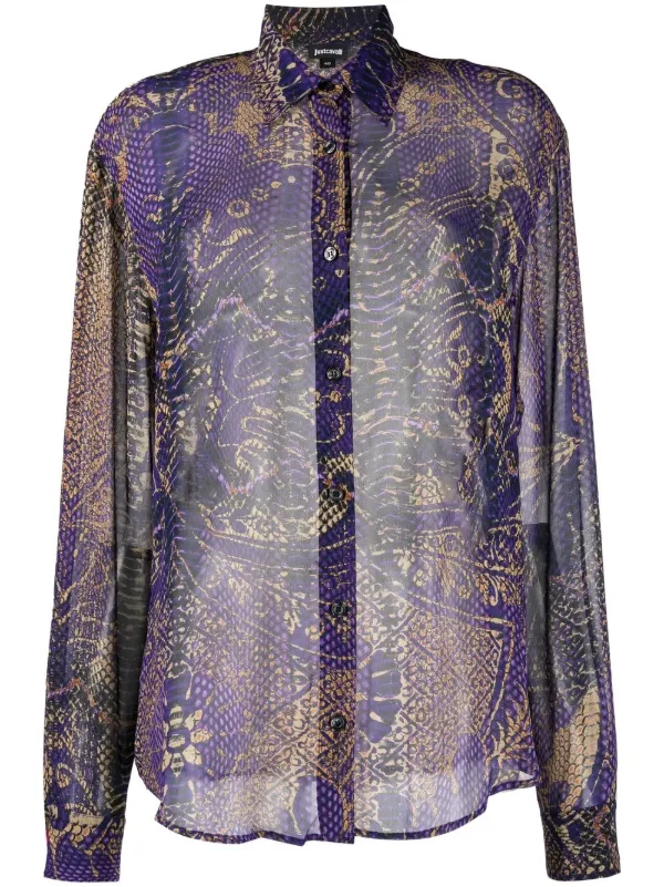 Just Cavalli snakeskin-print long 