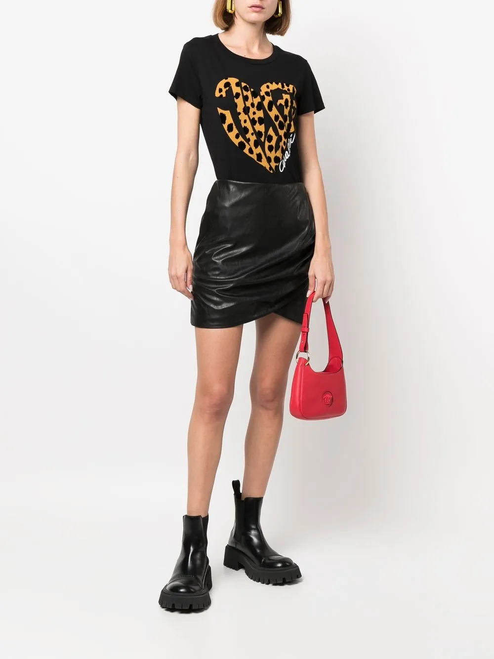 Just Cavalli T-shirt met logoprint - Zwart