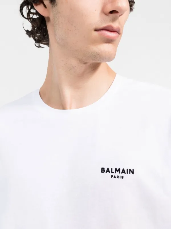 Balmain logo-patch Cotton Shirt - Farfetch